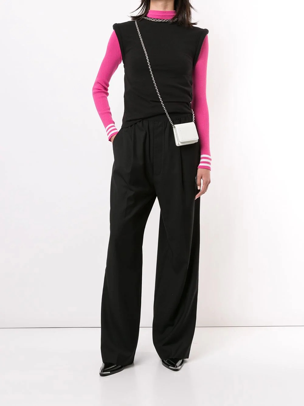 elasticated wide leg trousers - 3