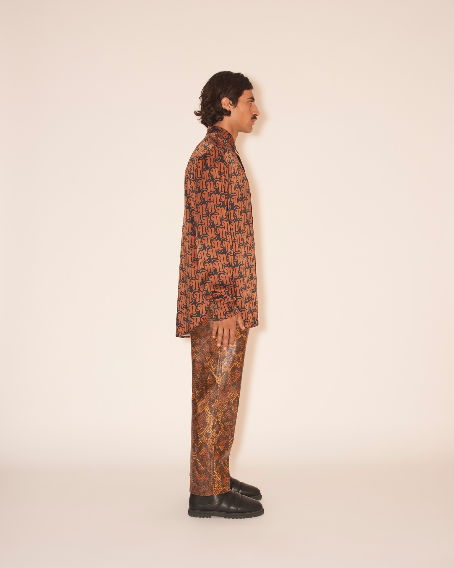 JARI - Long-sleeve shirt - Art nouveau tan/black - 4