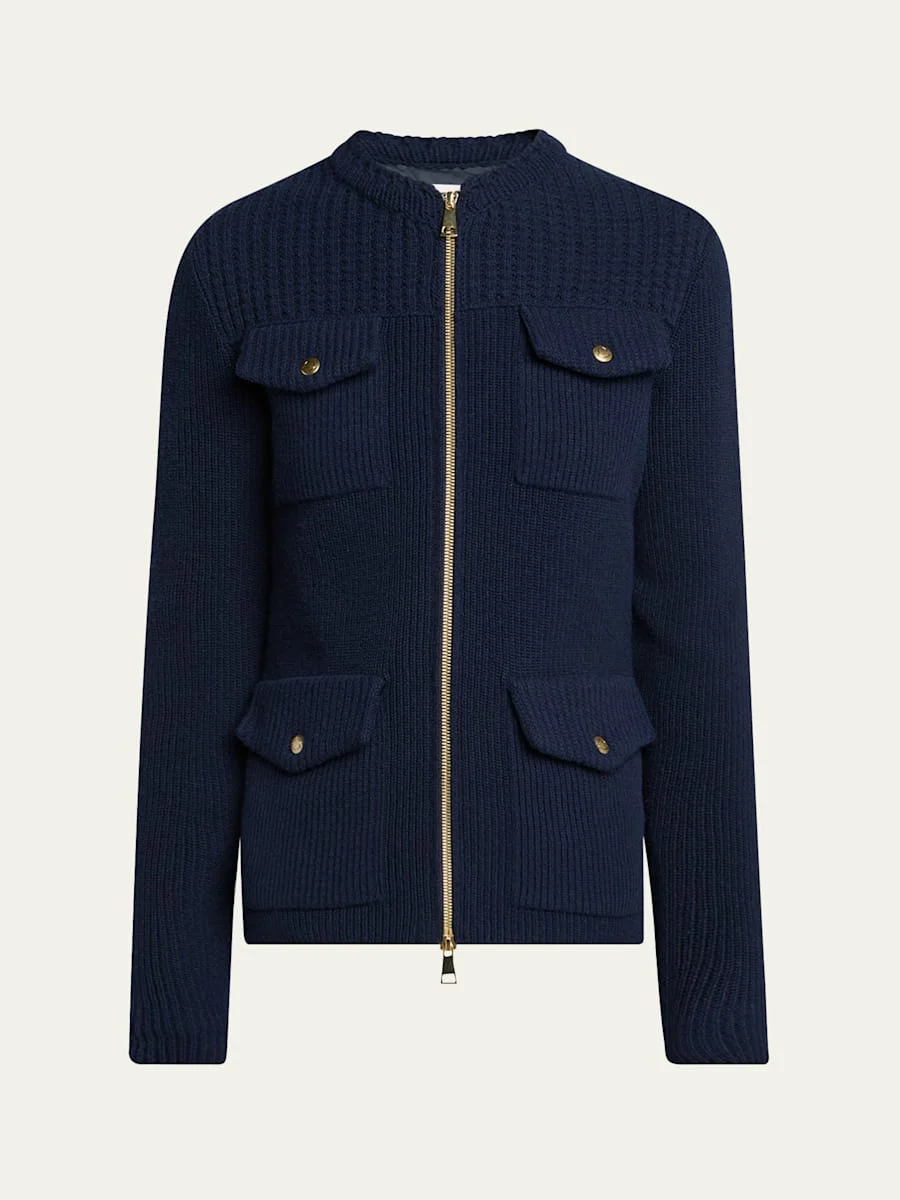 Wool Zip Cardigan - 1