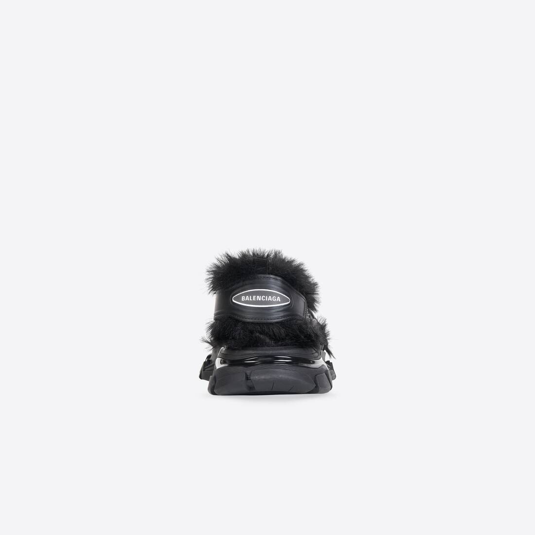 Women's Track Sandal Fake Fur in Black - 2