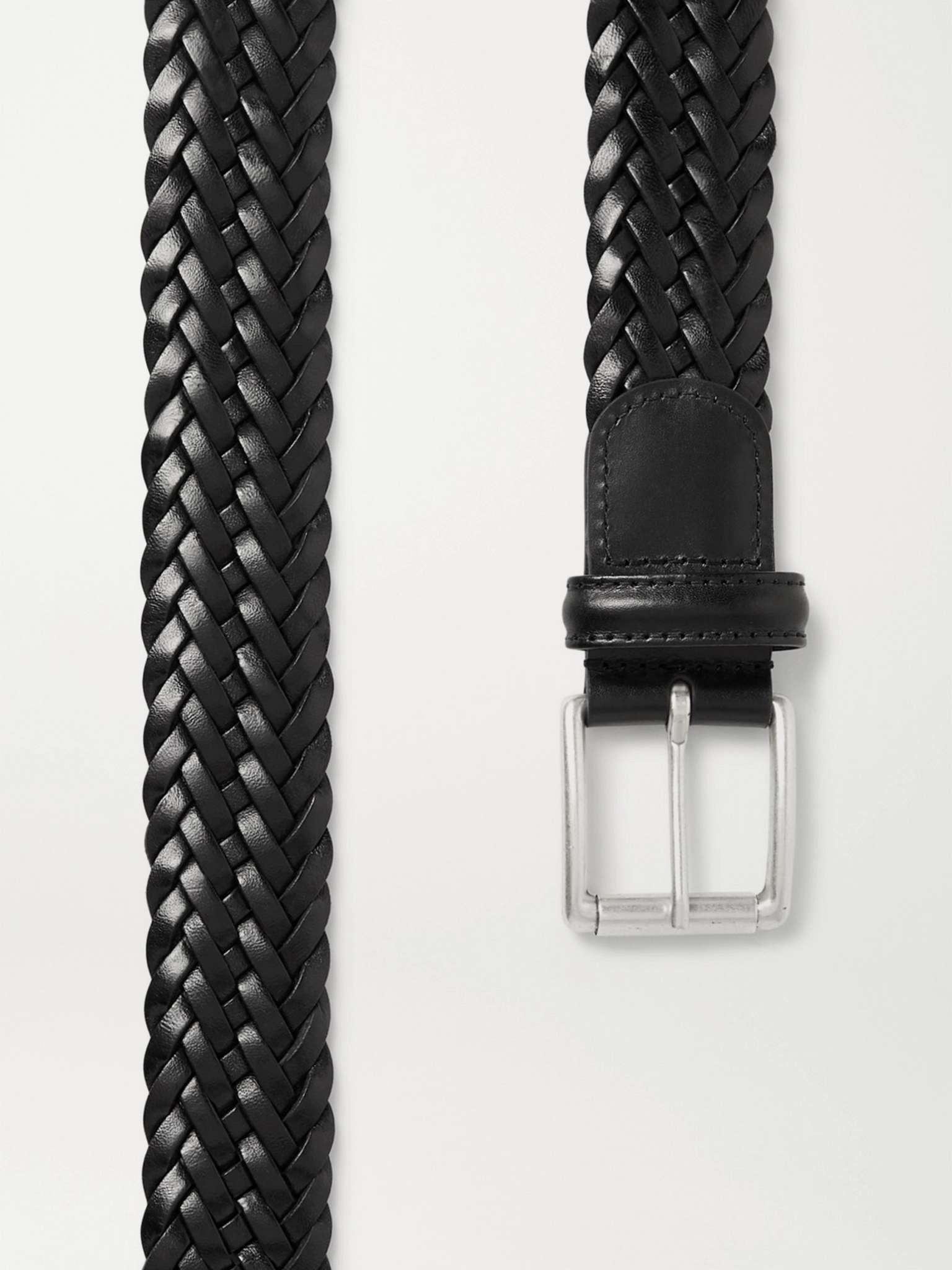 3.5cm Woven Leather Belt - 3
