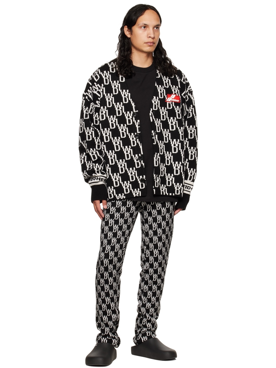 Black Jacquard Lounge Pants - 4