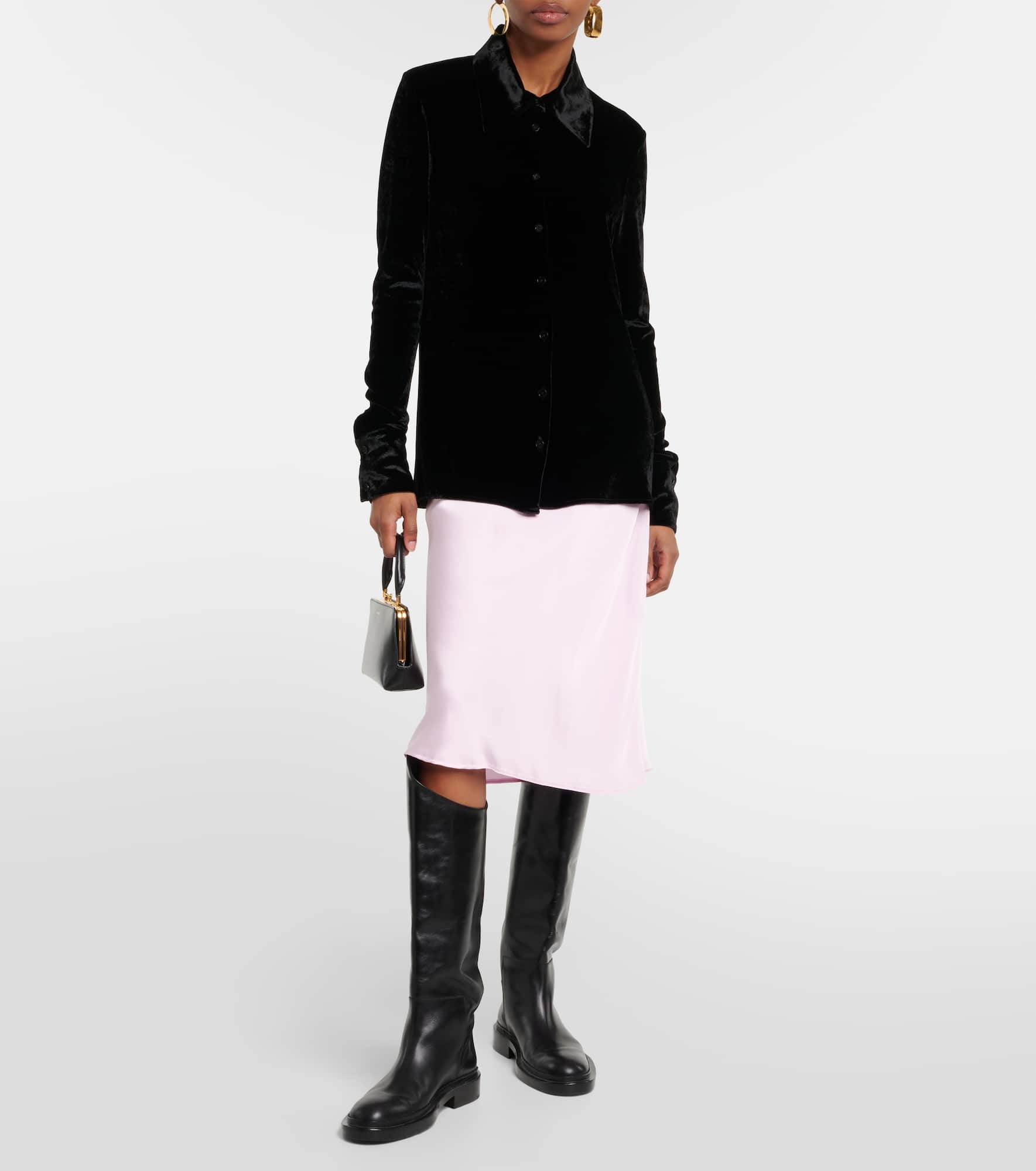 Satin midi skirt - 2