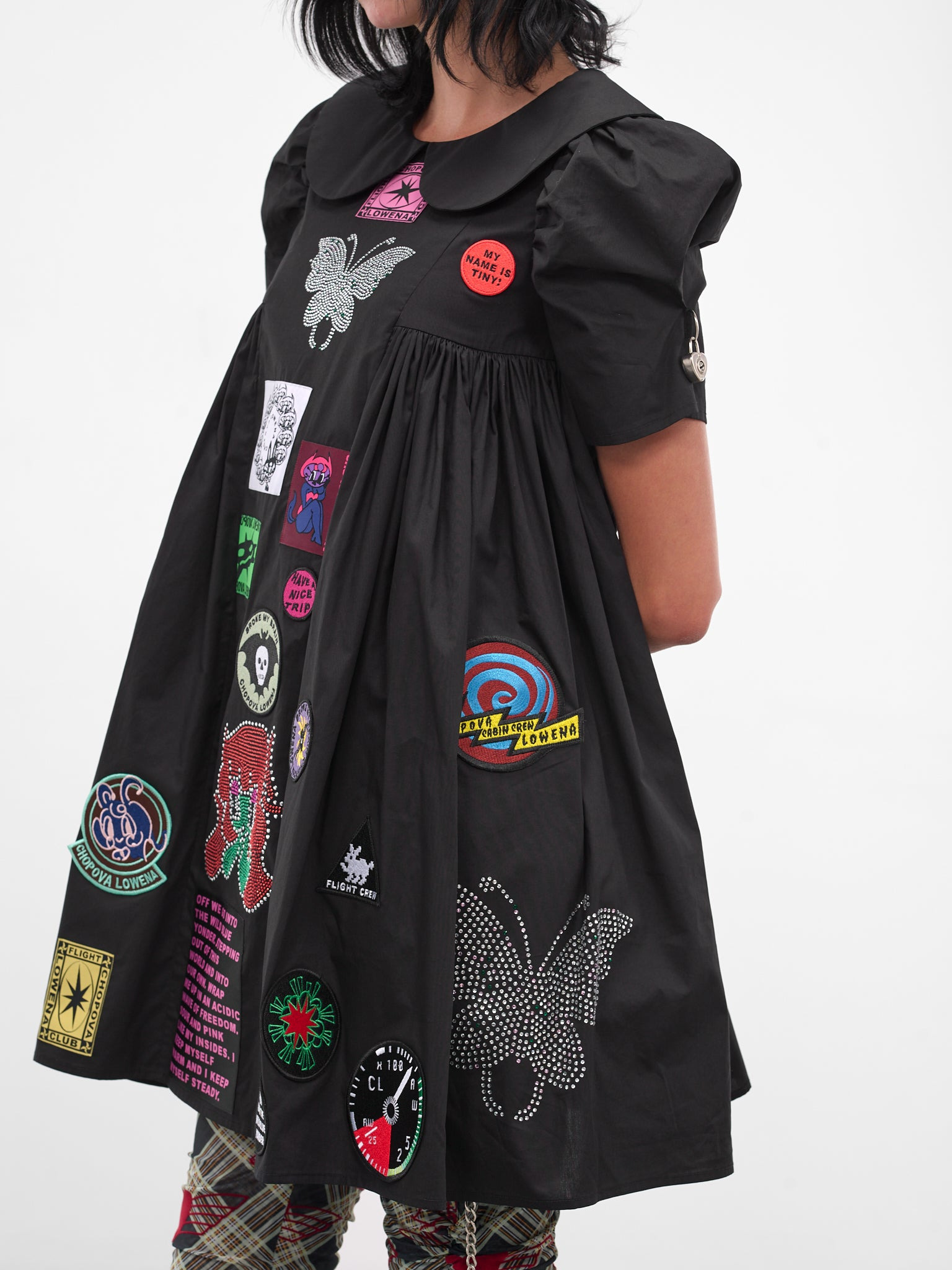 Black Alibi Patch Turnlock Dress - 4