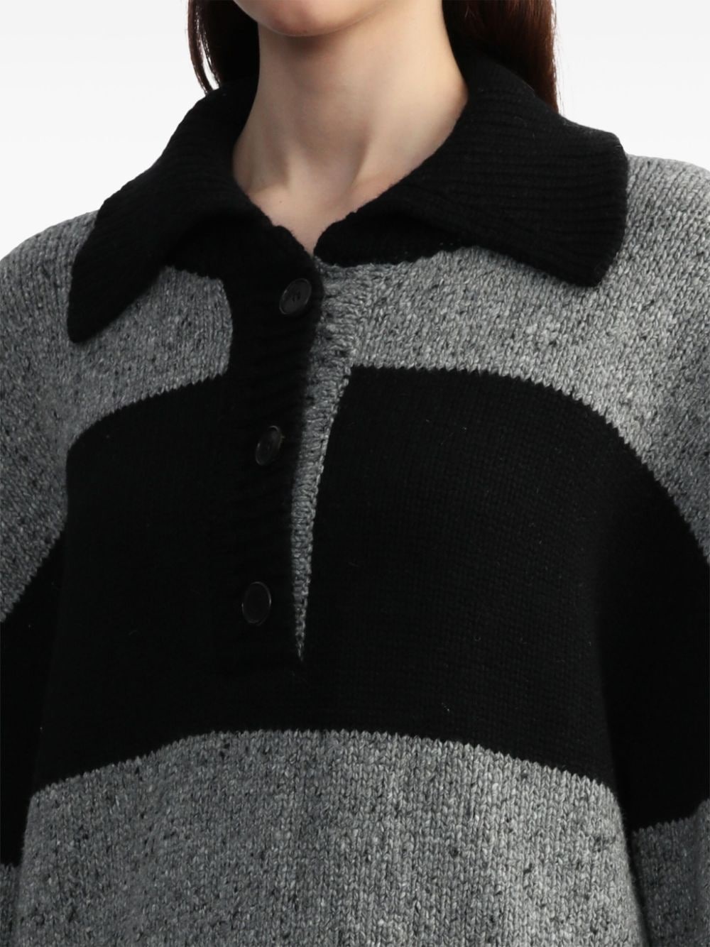 spread-collar striped jumper - 5