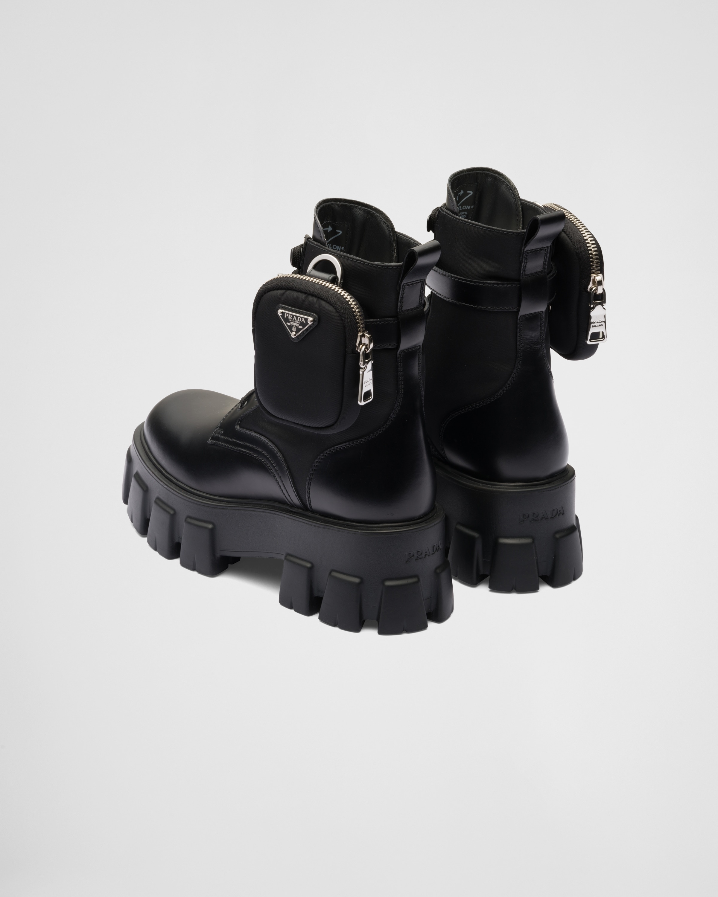 Monolith leather and Re-Nylon boots with pouch - 5
