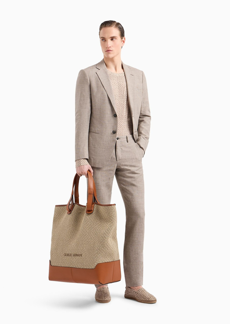 GIORGIO ARMANI Single-breasted Soho line suit in linen and virgin wool outlook