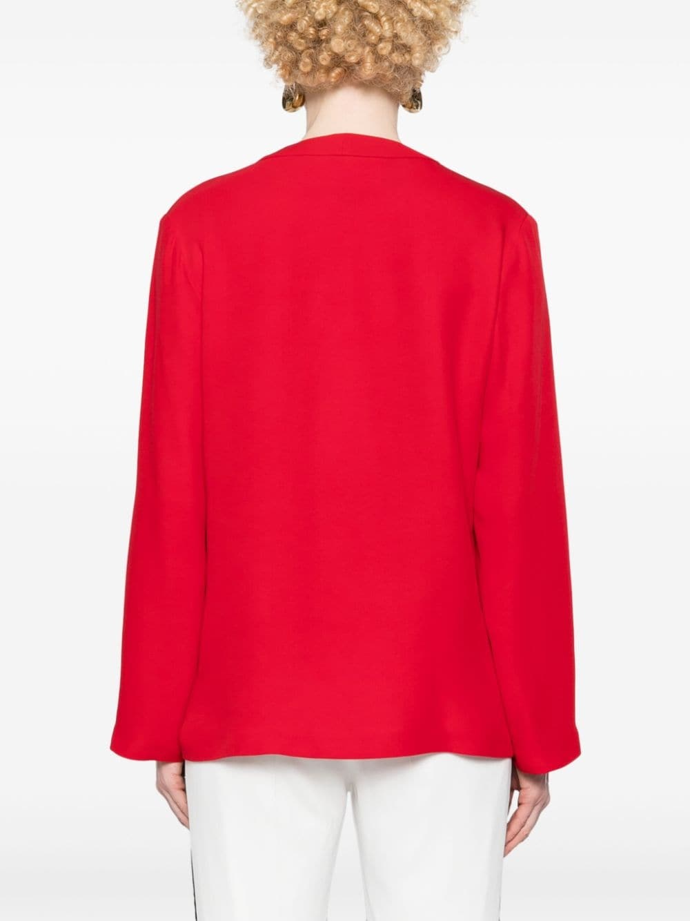 V-logo silk blouse - 4