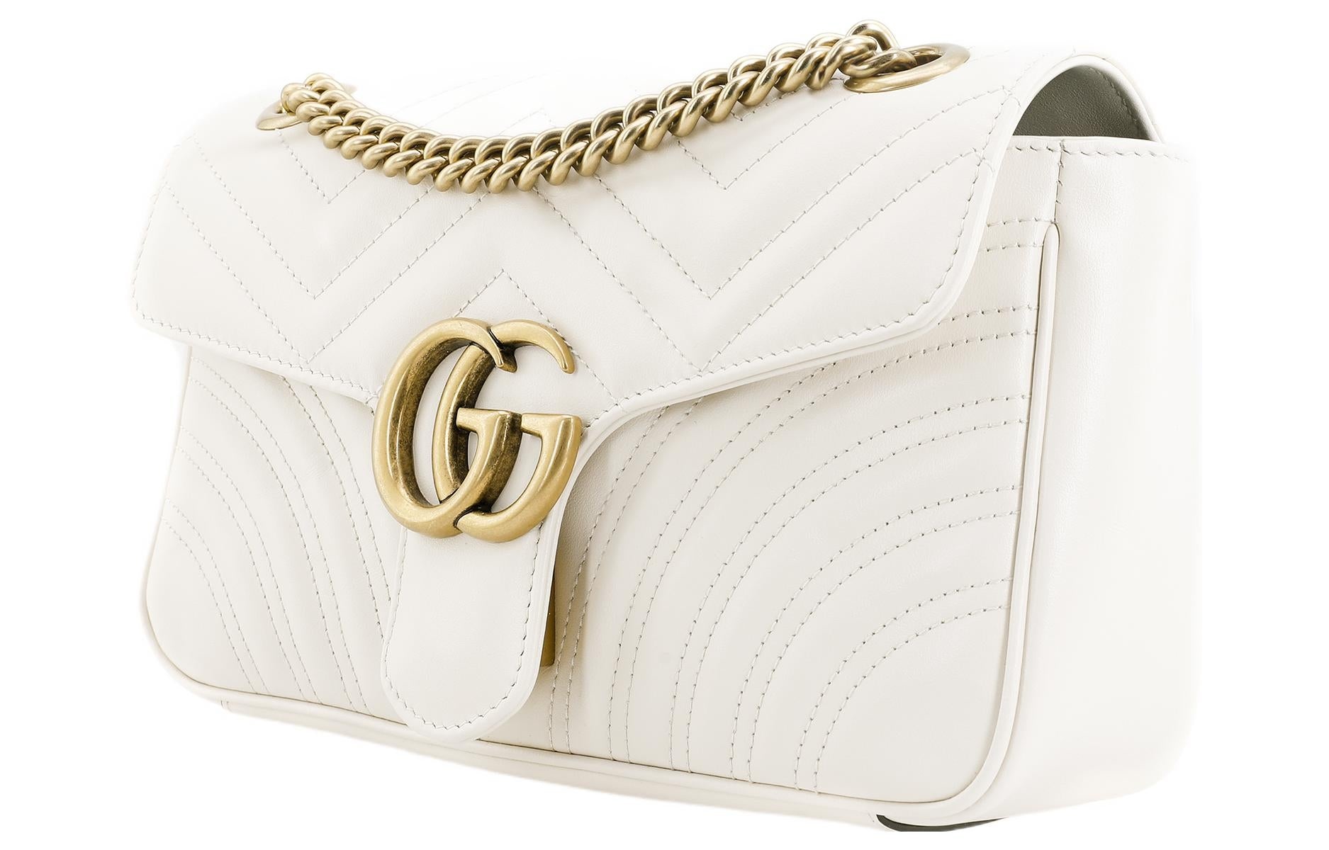 (WMNS) Gucci GG Marmont Small-Sized Single-Shoulder Bag White 443497-DTDIT-9022 - 2