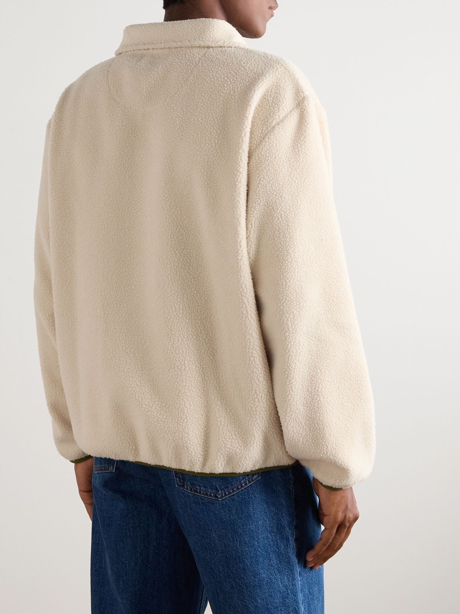 Sweat Willy Shell-Trimmed Fleece Half-Zip Sweatshirt Off-white - 3