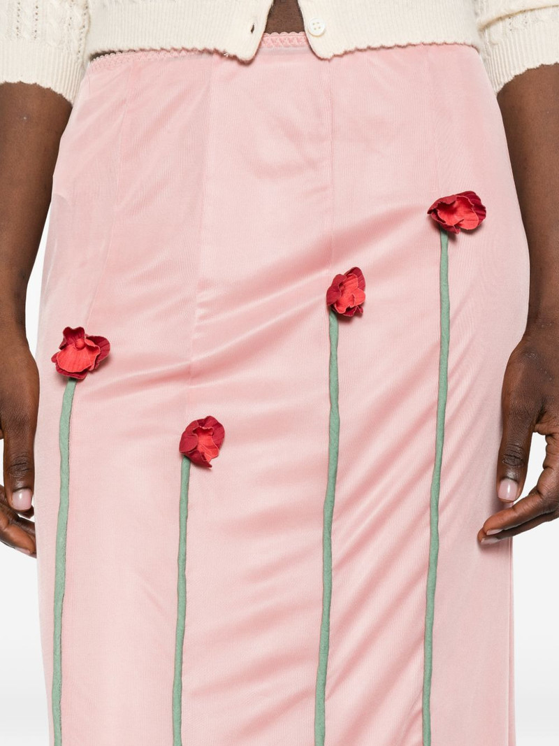 floral-appliqué midi skirt 5