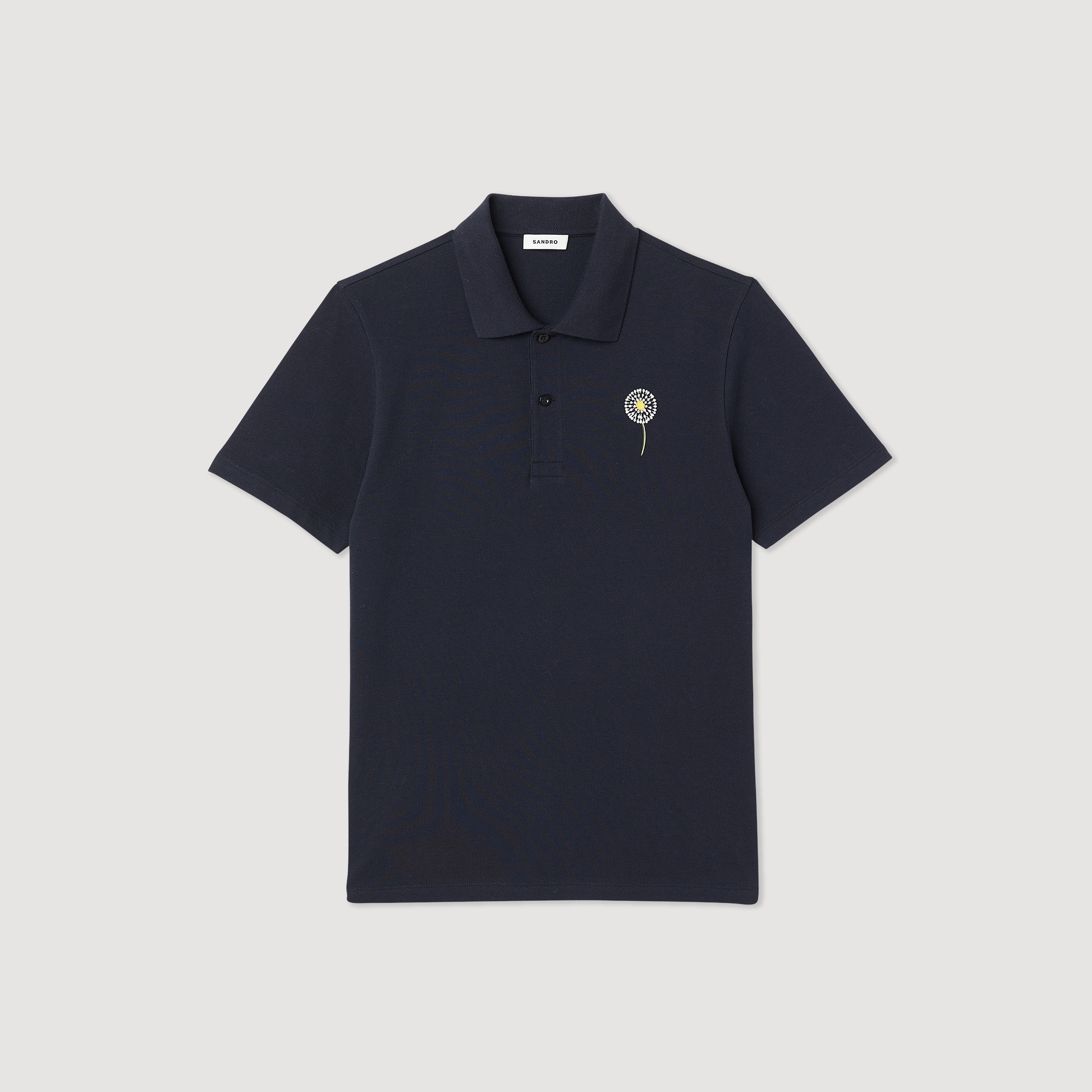 Embroidered dandelion polo shirt - 1
