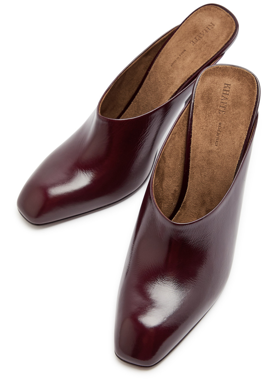 Khaite Colt 100 Glossed Leather Mules - 3
