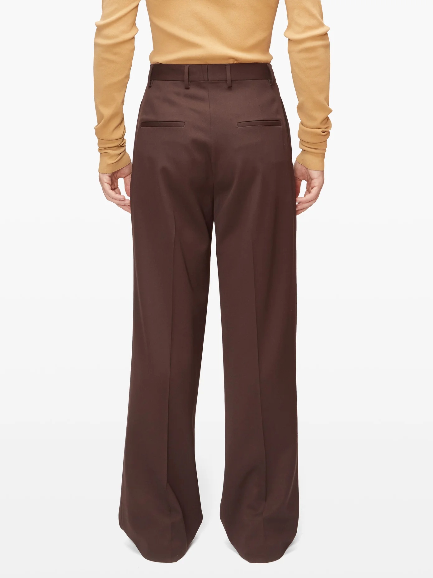 Wide-leg wool-twill trousers - 5