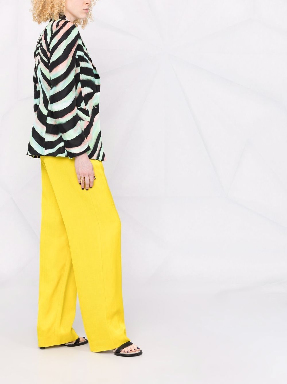 zebra-print silk blazer - 6