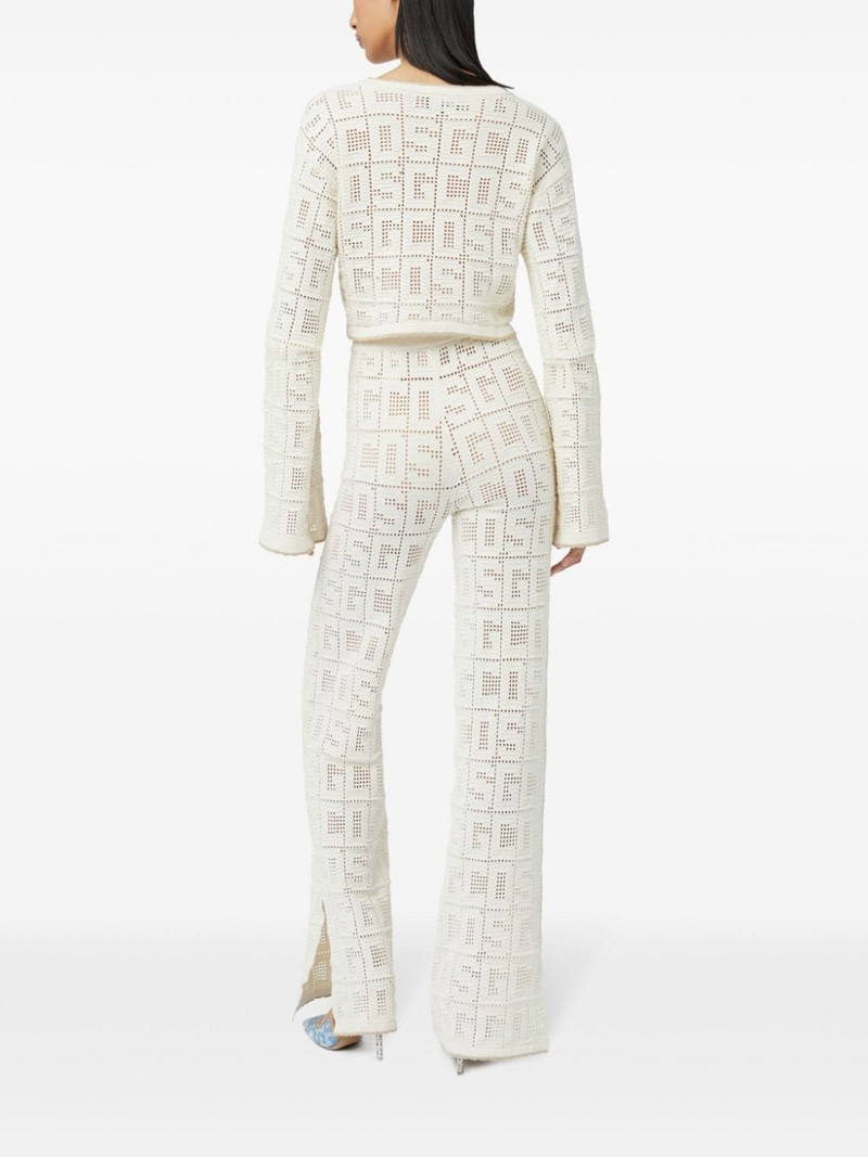 monogram crochet-knit 바지 3