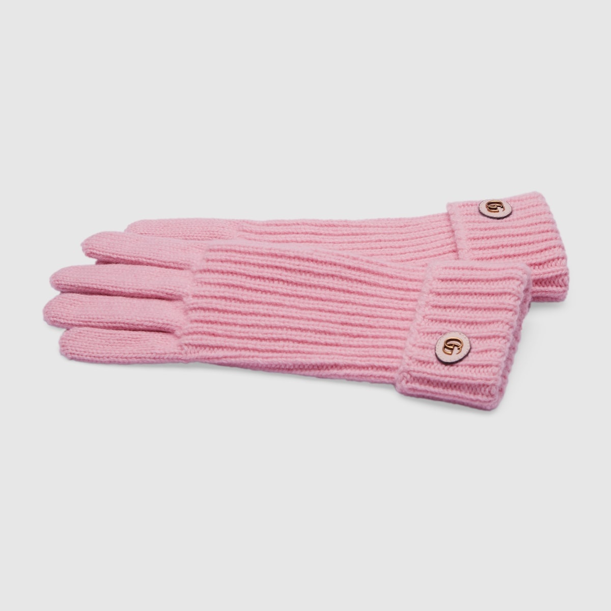 Wool cashmere gloves with Double G - 2
