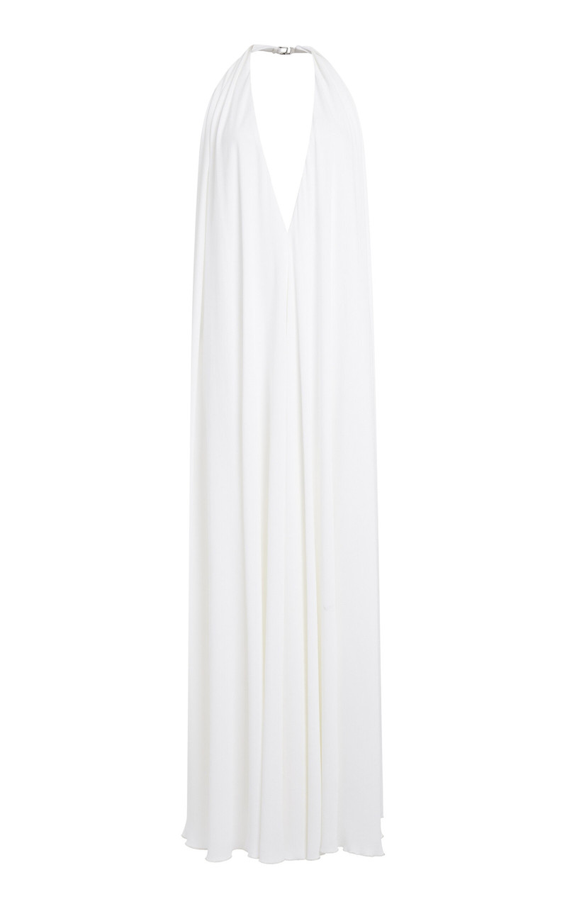 Norma Open-Back Maxi Halter Dress white - 1
