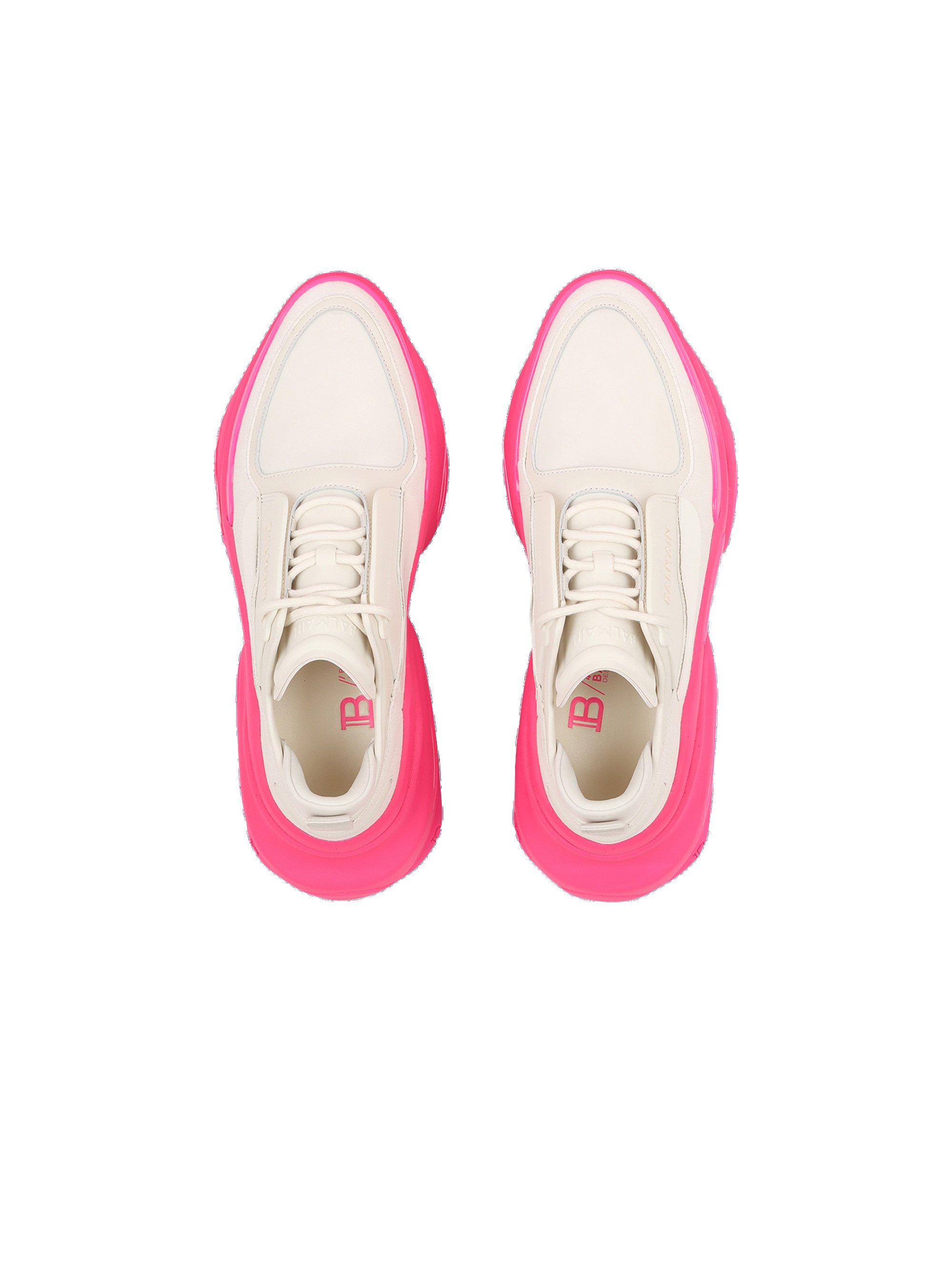 Leather, metal and suede B-Bold low-top sneakers - 3