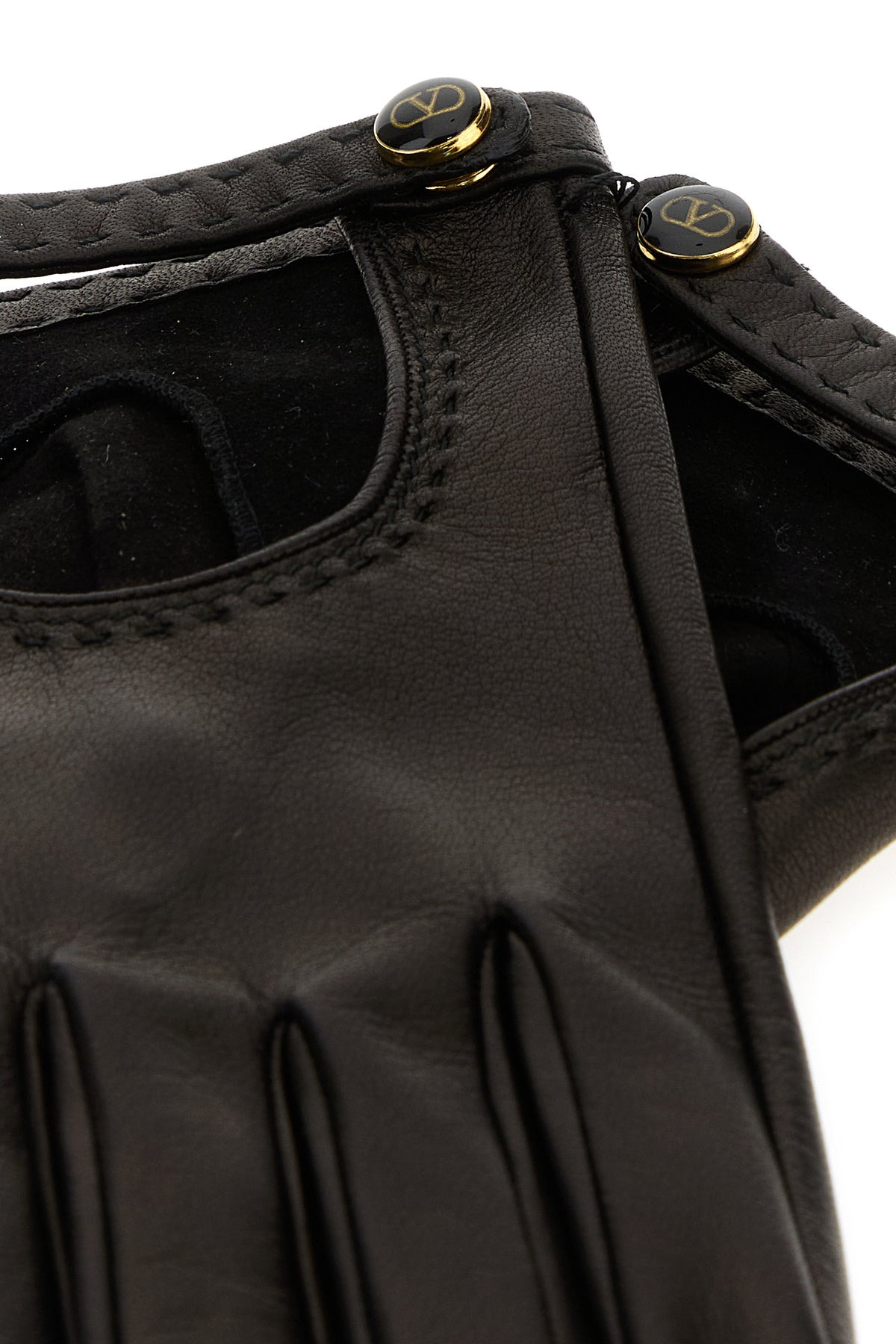 Black leather gloves - 2