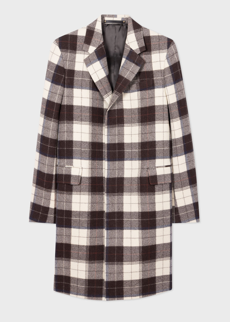 Buffalo Check Wool Overcoat 1