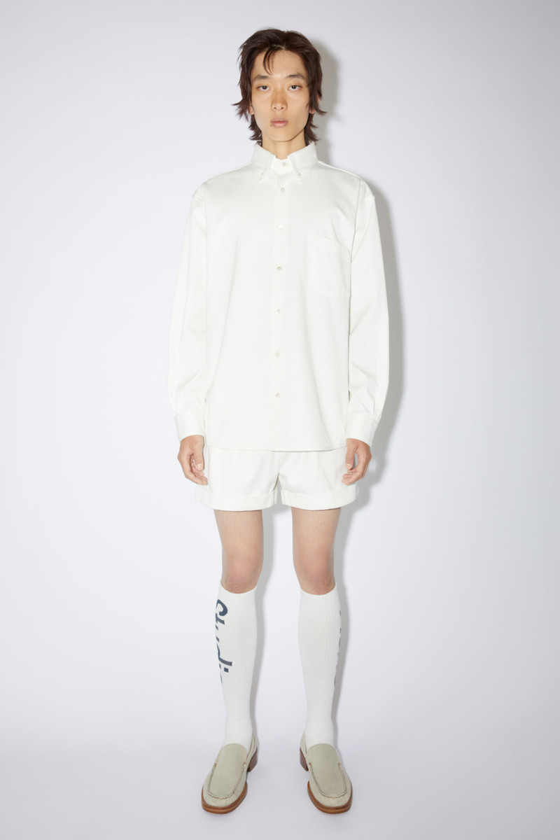 Acne Studios Twill pleated shorts - White outlook