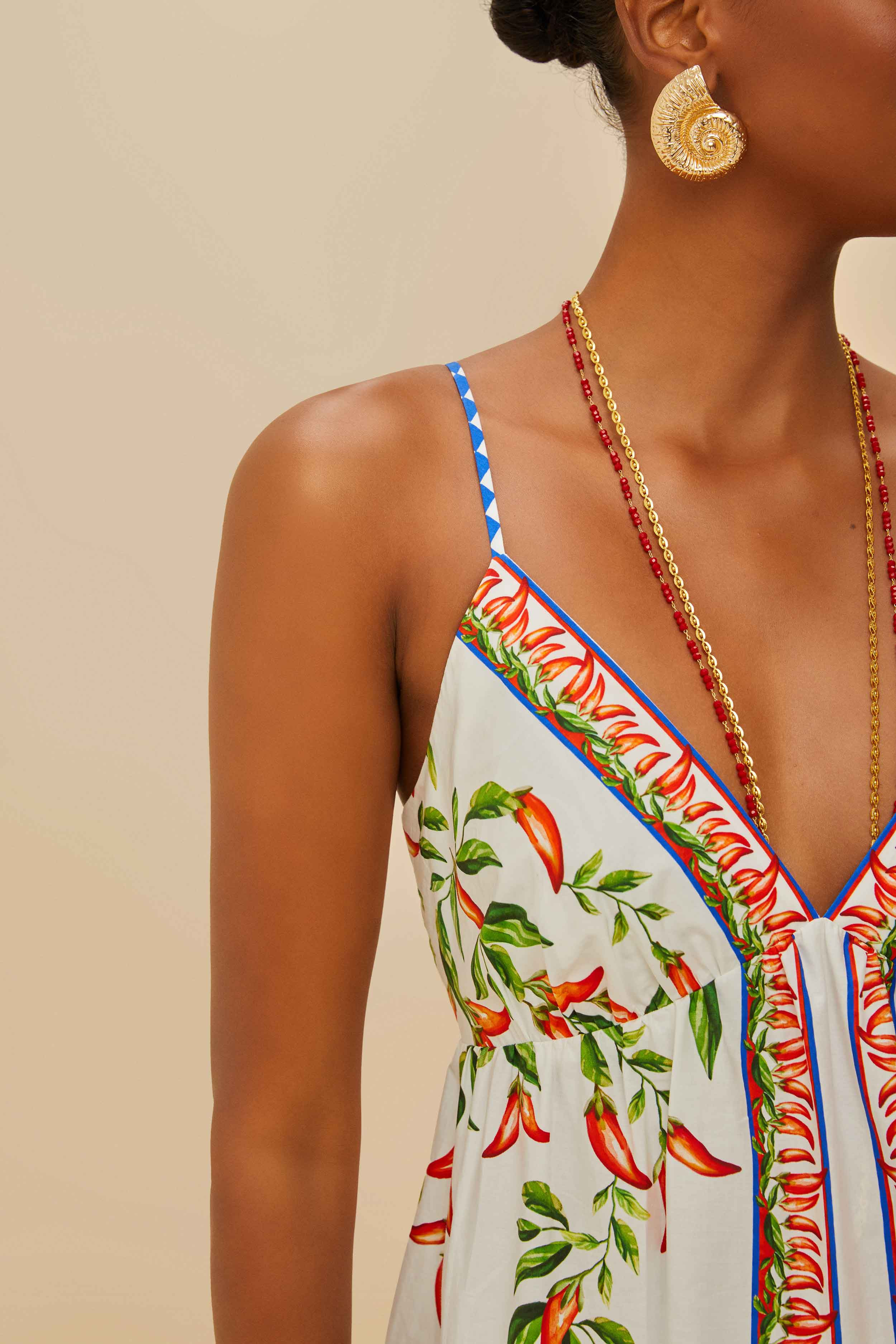 Off-White Picnic Peppers Ainika Organic Cotton Mini Dress - 3