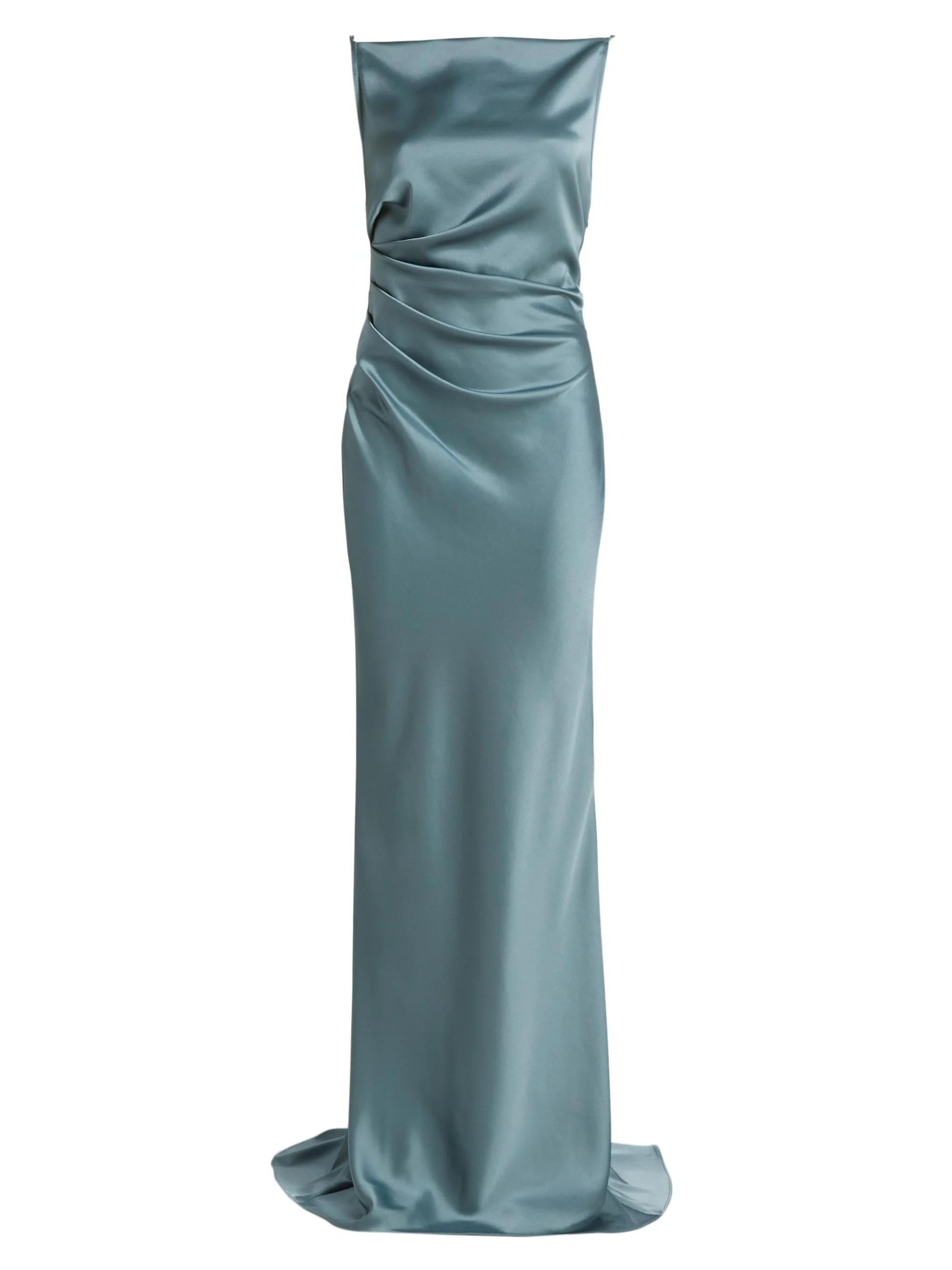 Women's Draped Satin Gown - Twilight - 1
