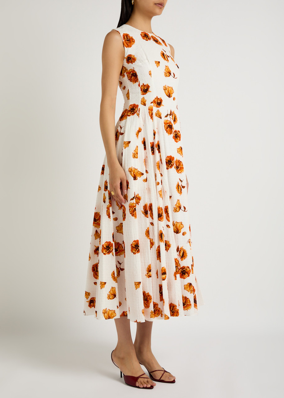 Emilia Wickstead Chelsea Floral-print Seersucker Midi Dress - 2