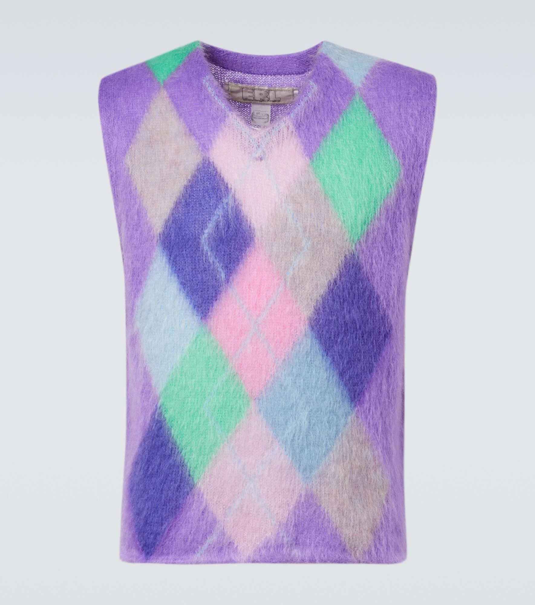 Checked mohair-blend sweater vest - 1