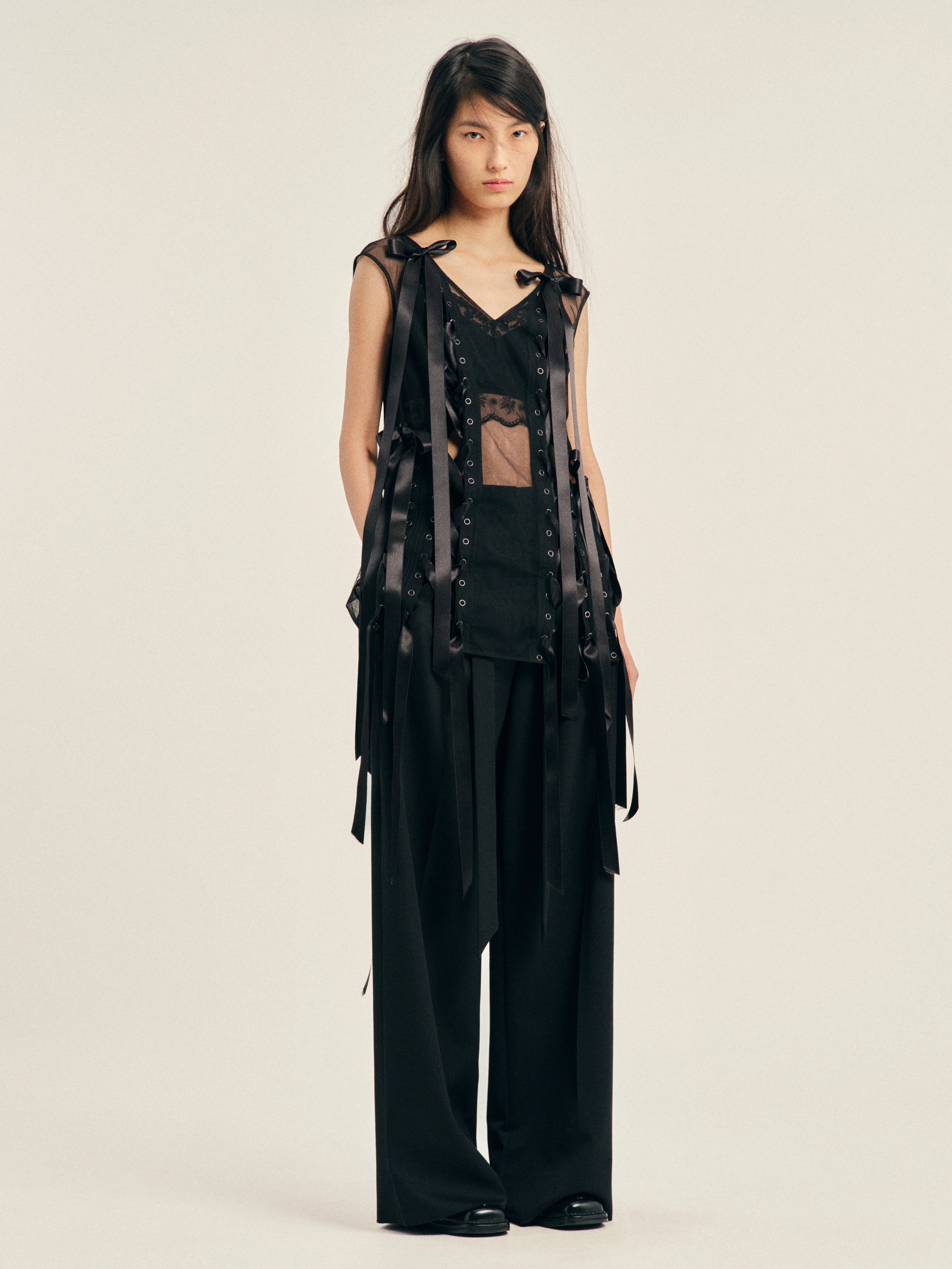 Unraveling Ribbon Portrait Top - 1