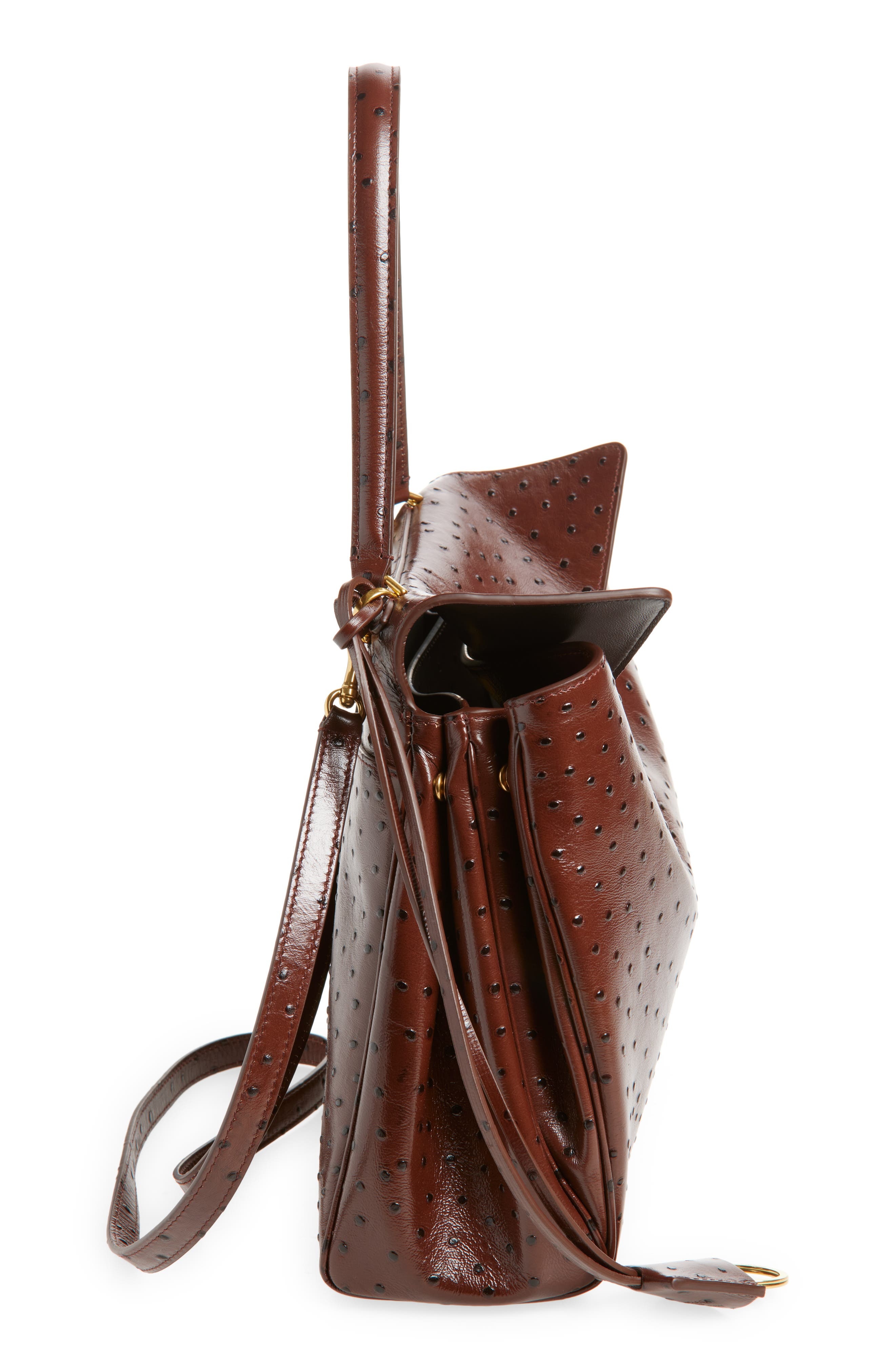 Balenciaga Rodeo Ostrich Embossed Leather Top Handle Bag in 2053 Chocolate at Nordstrom - 6