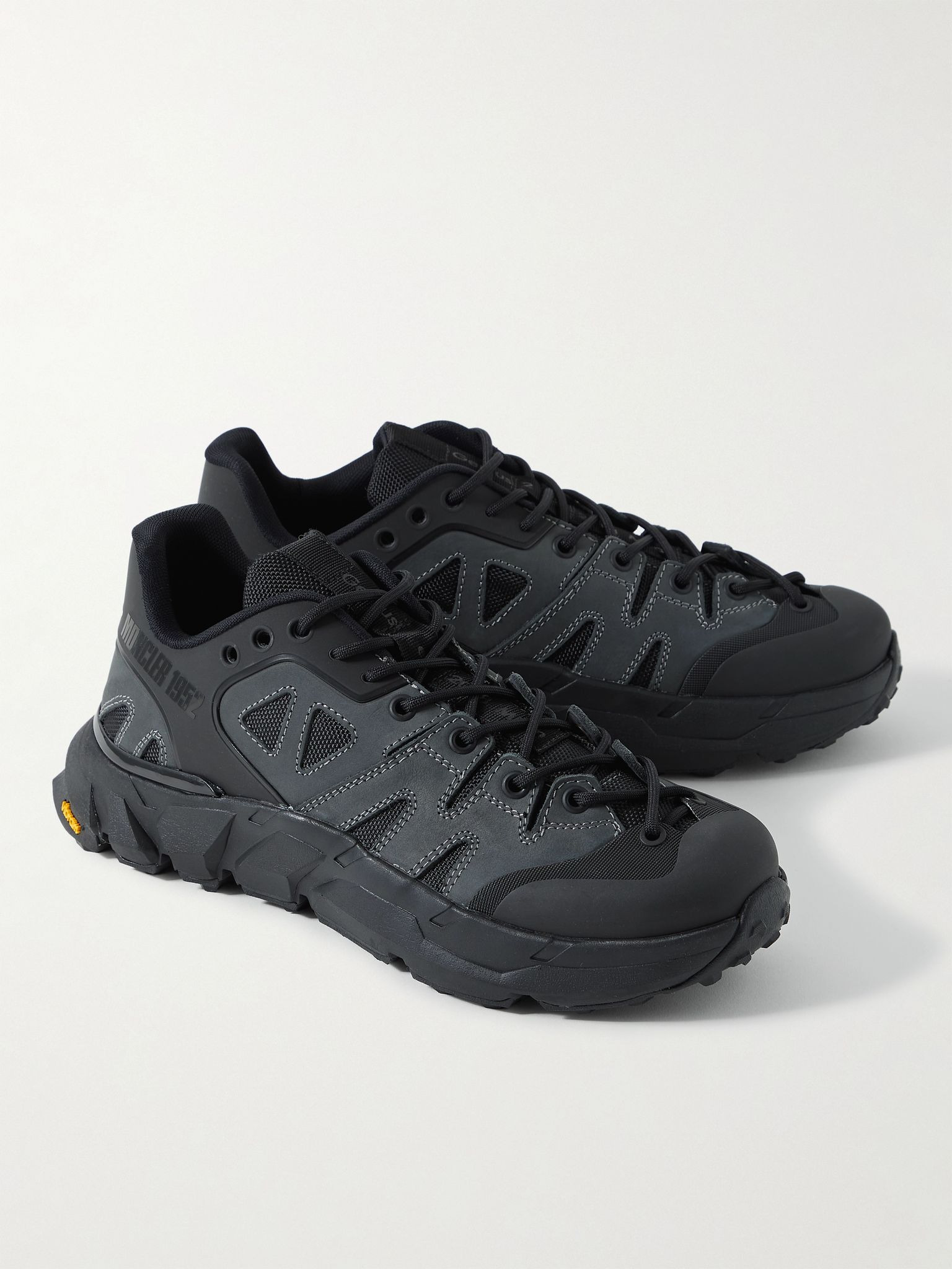 2 Moncler 1952 Silencio Nubuck, Mesh and Rubber Sneakers Black - 4