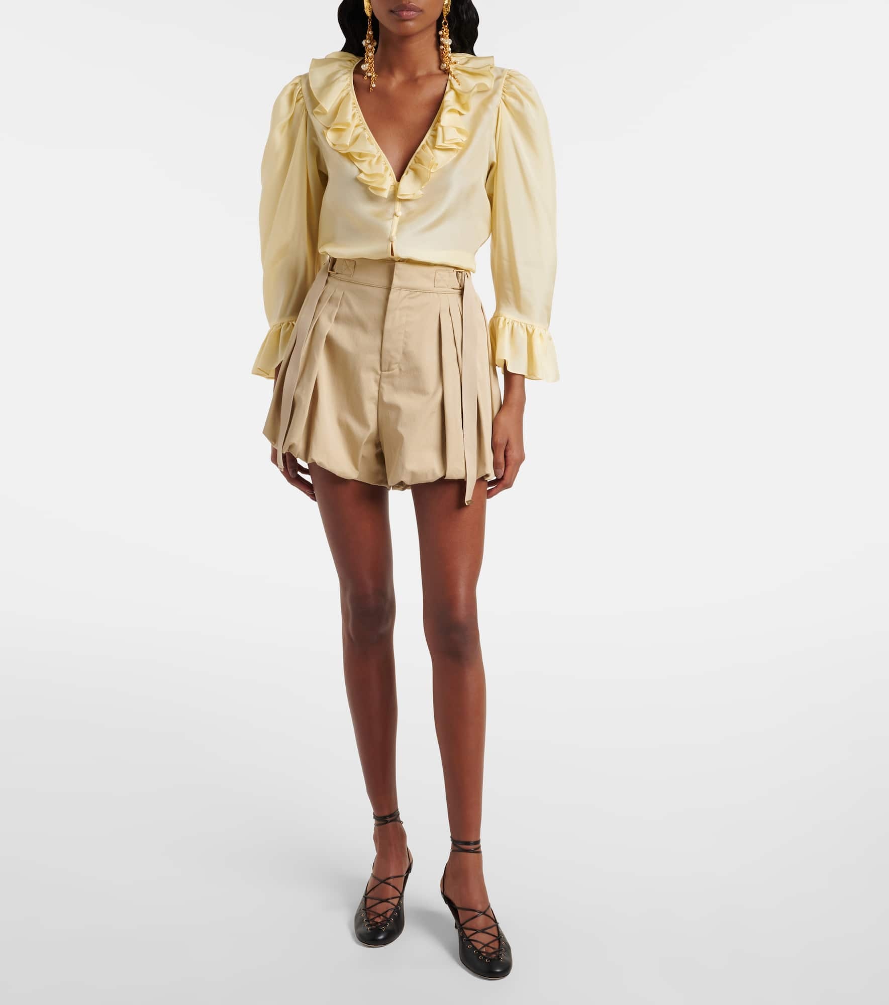 Ruffled silk habutai blouse - 2