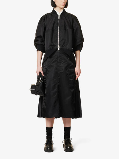 sacai Ruched-sleeve padded boxy-fit shell jacket outlook