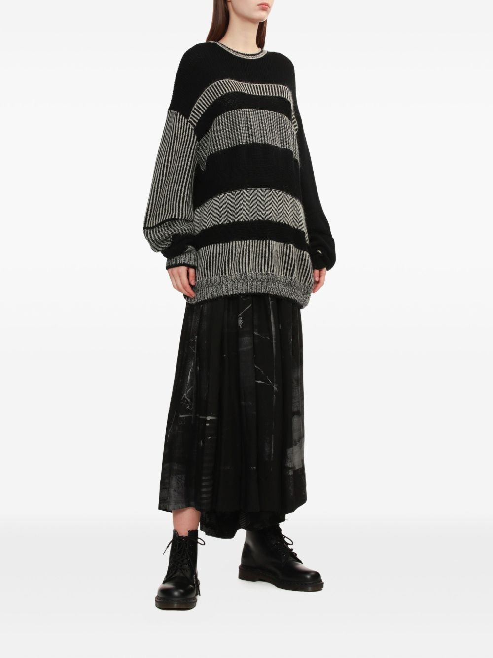 abstract-print pleated trousers - 2