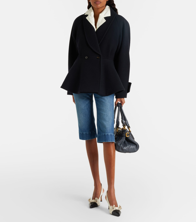 Chloé Leather-trimmed capri jeans outlook