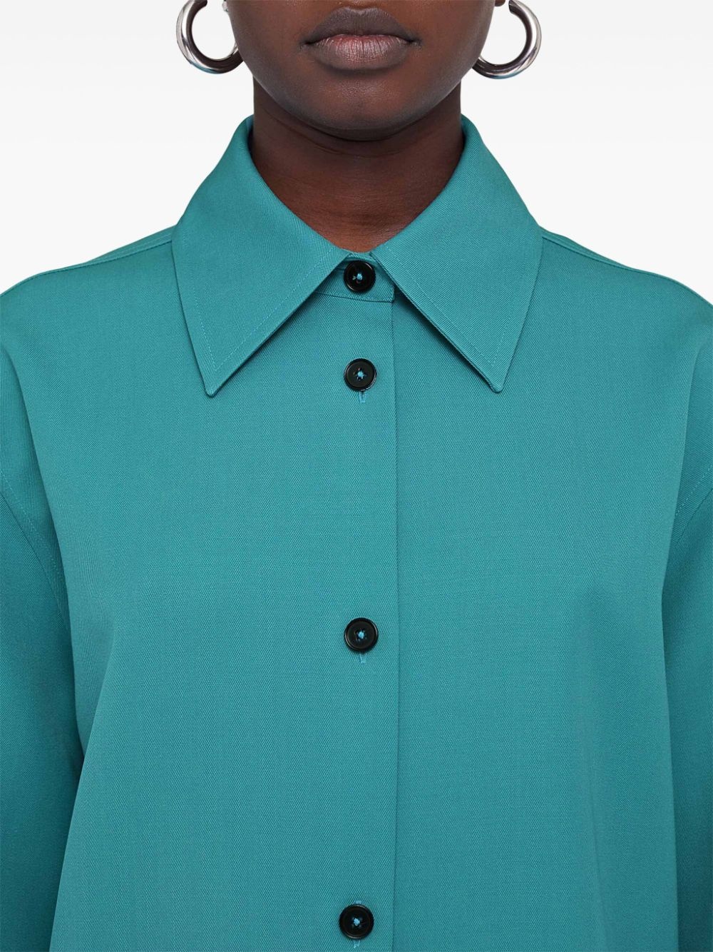pointed-collar wool shirt - 4