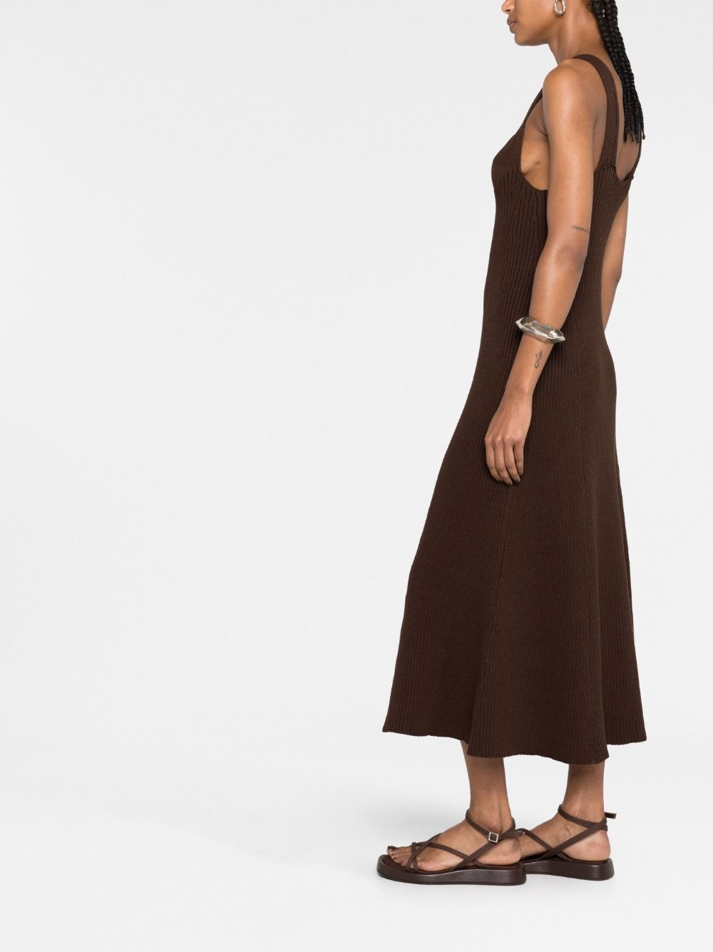 ribbed-knit midi dress - 4