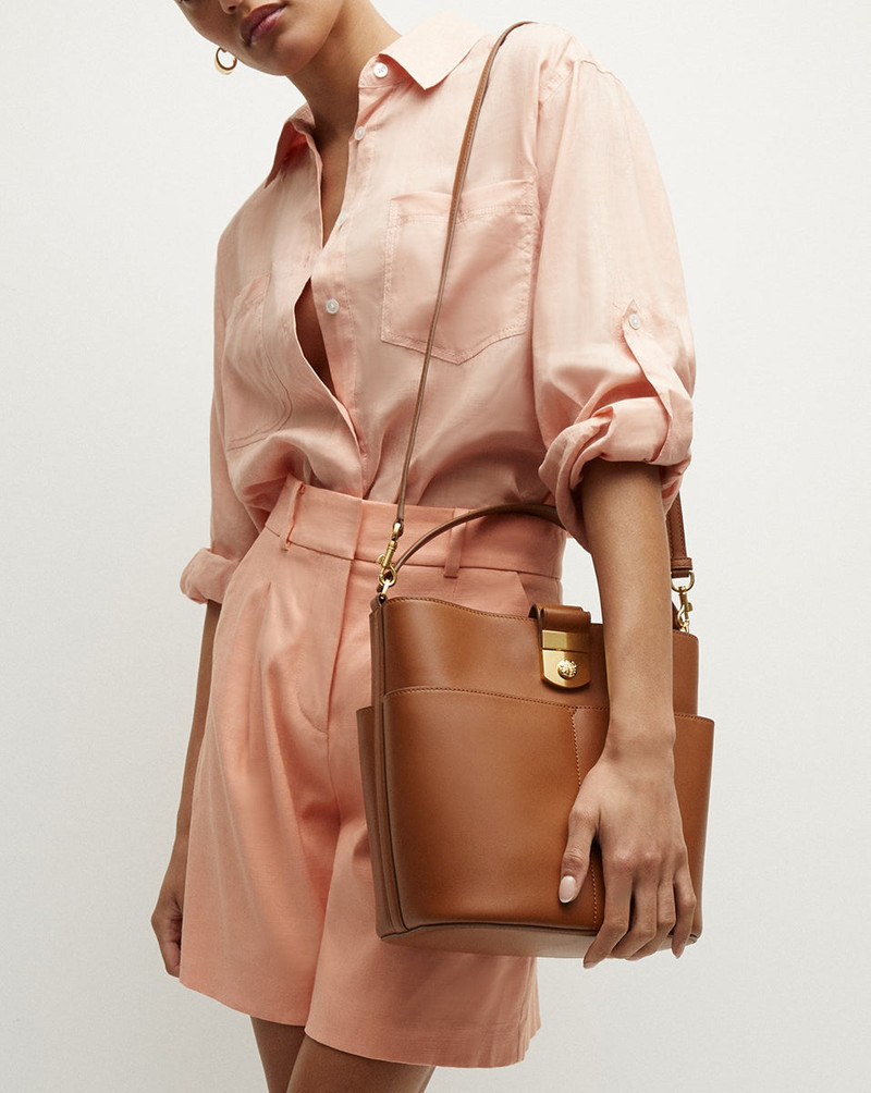 VERONICA BEARD LARGE CREST LOCK BUCKET BAG outlook