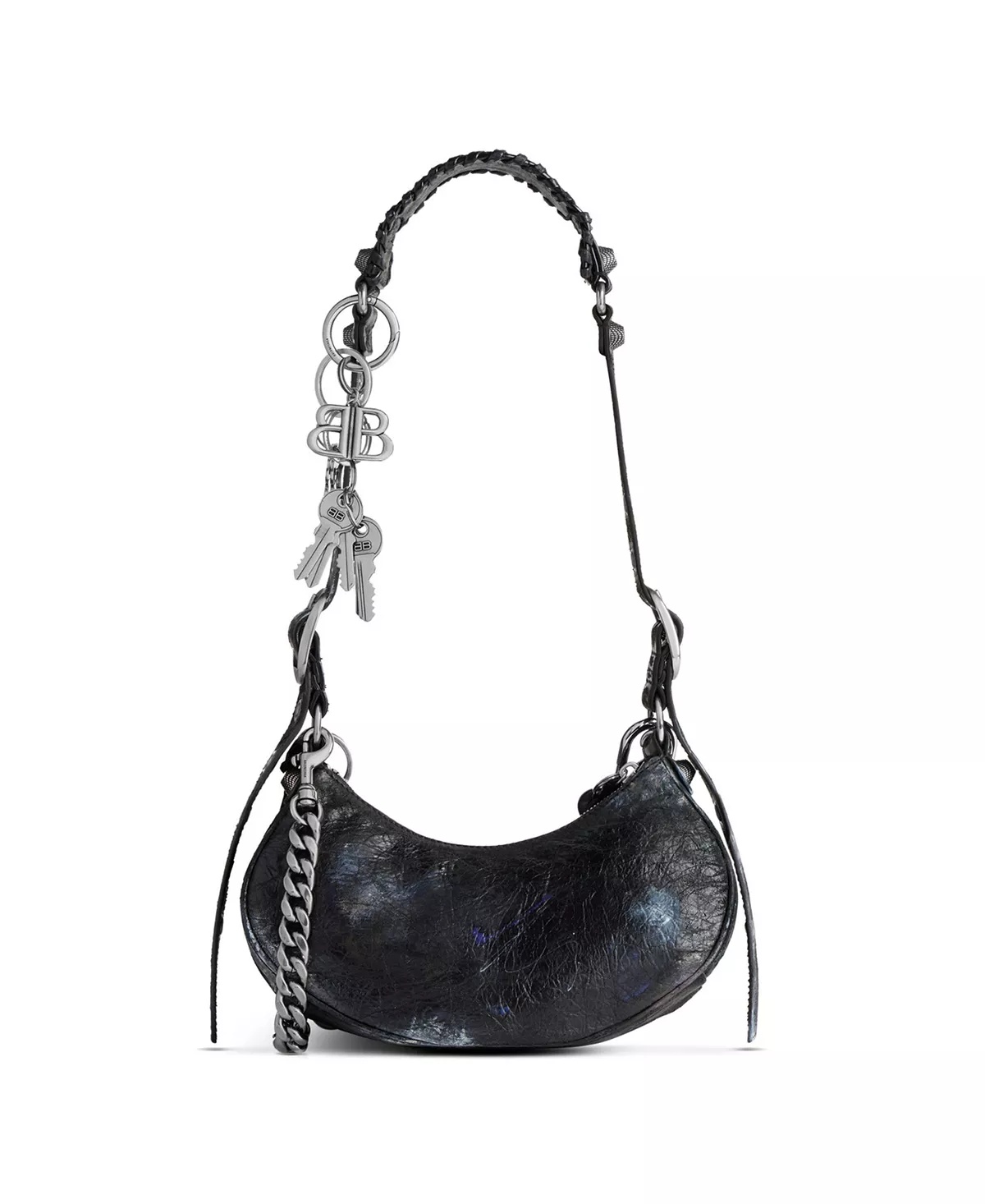 Le Cagole Shoulder Bag Used Effect with Charms - 4