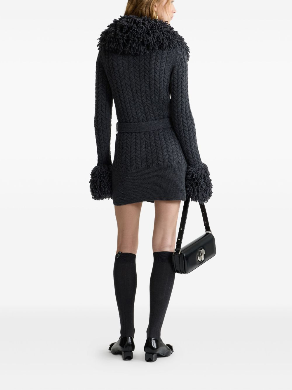 cable-knit fringe-trimmed cardigan - 3