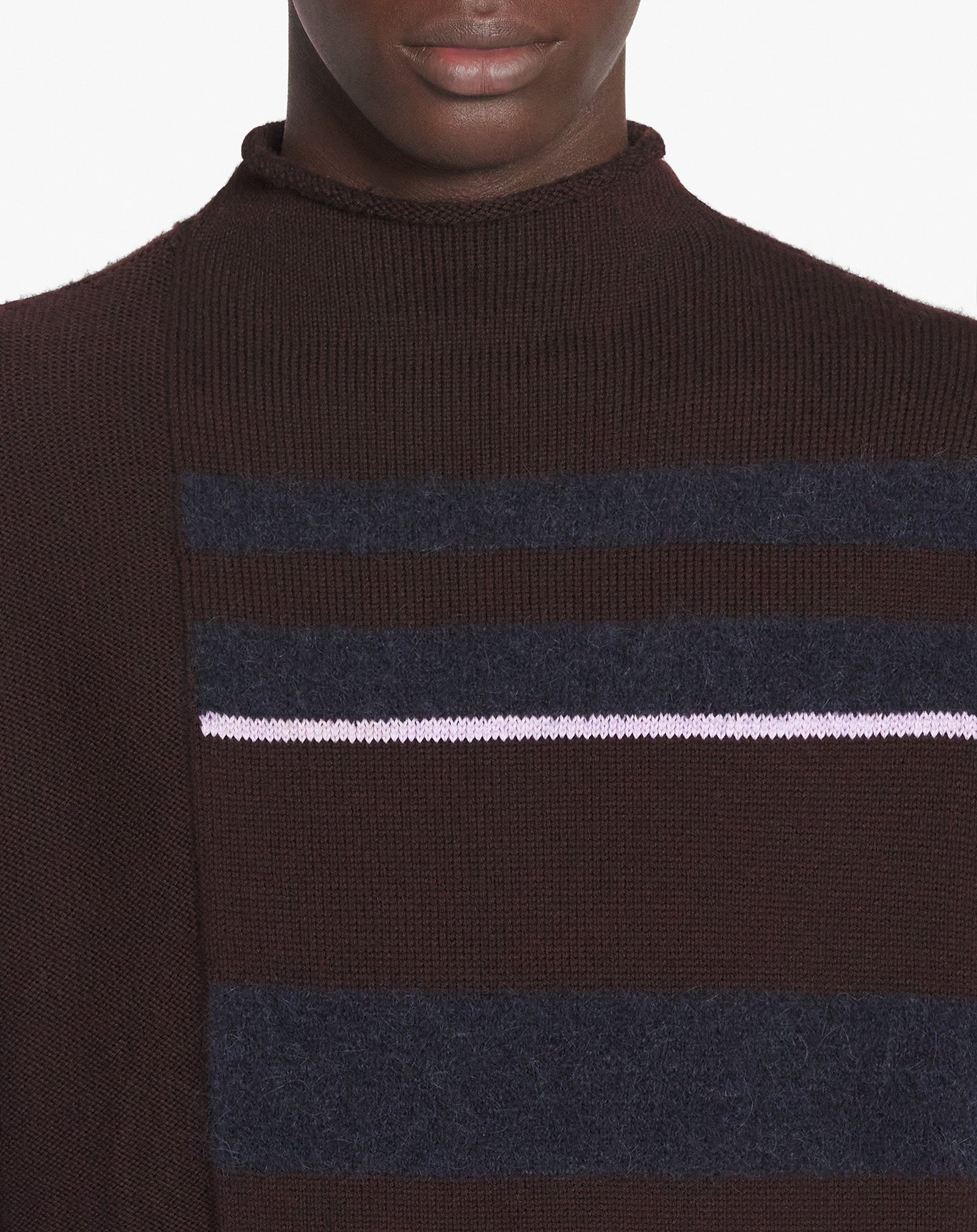 STRIPED MOCK TURTLENECK SWEATER - 5