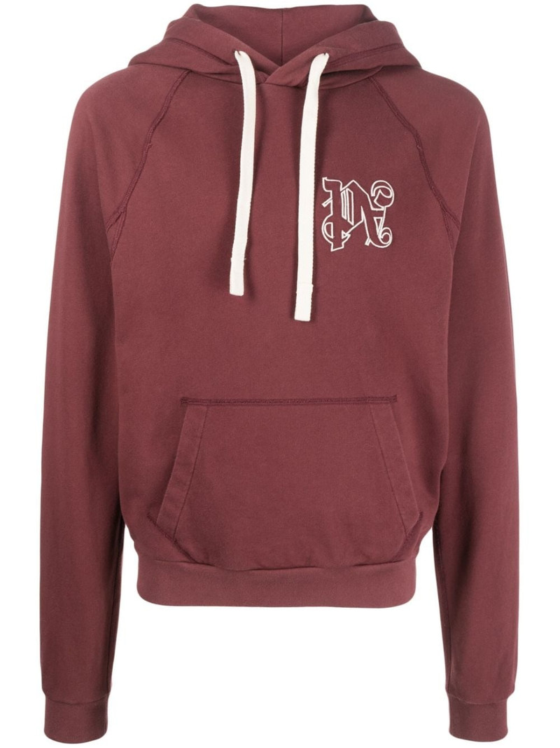 monogram-embroidered cotton hoodie 1