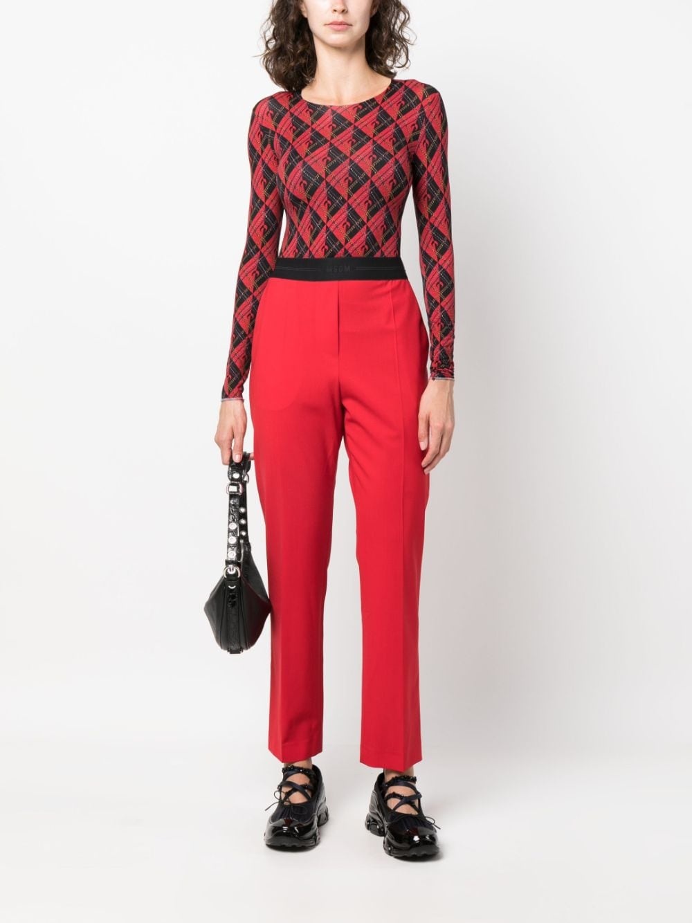 logo-waistband wool trousers - 2