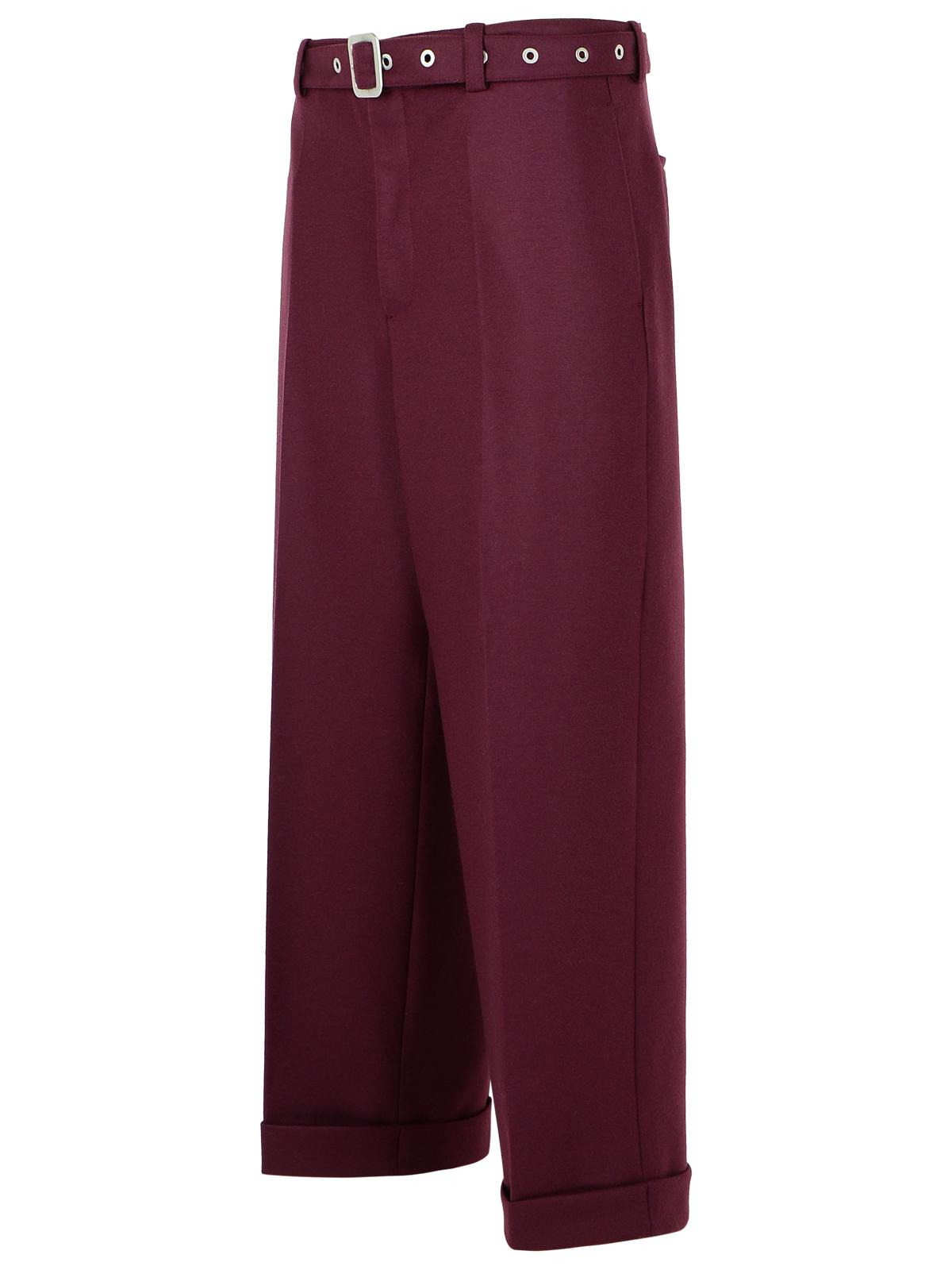 Jil Sander Wine Wool Pants Men - 2
