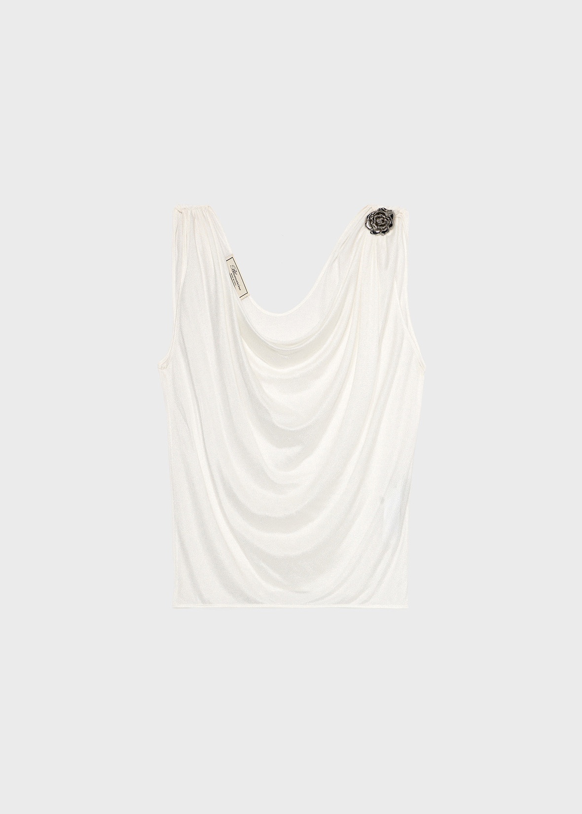 JERSEY TOP WITH METAL ROSE DECORATION - 1