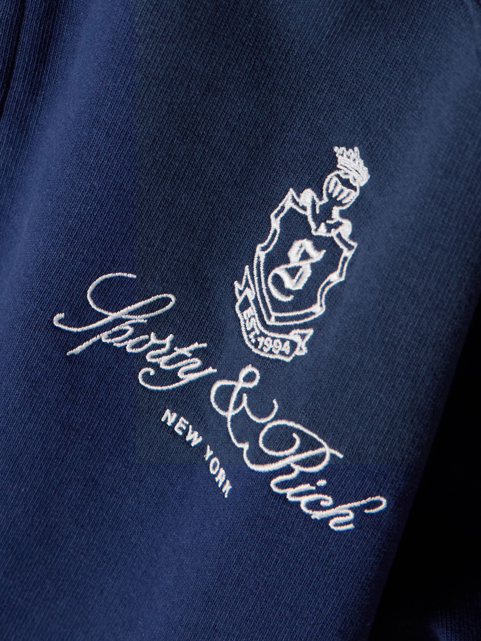 Vendome embroidered cotton-jersey sweatshirt Navy - 5