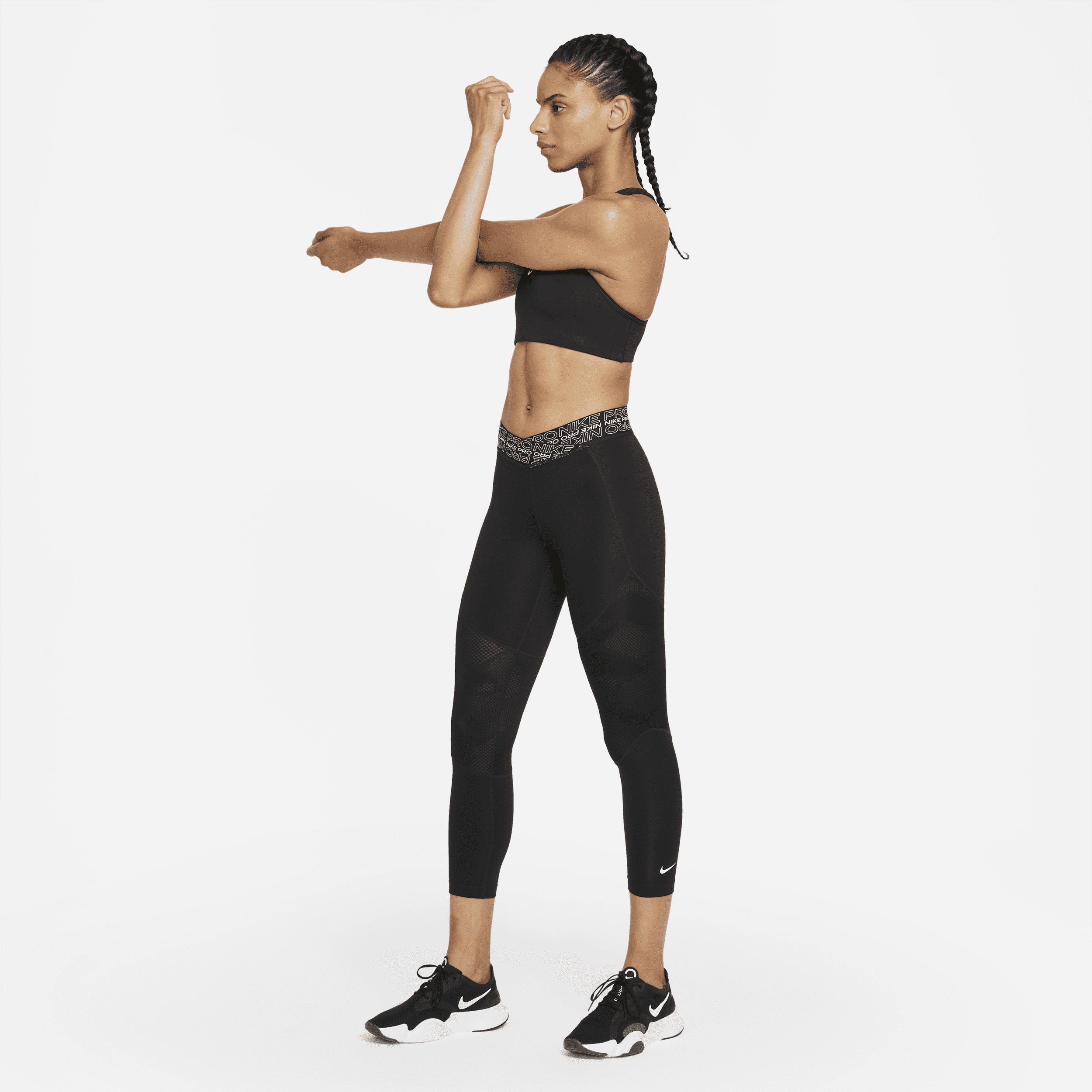 Women's Nike Pro Mid-Rise Crop Leggings - 6