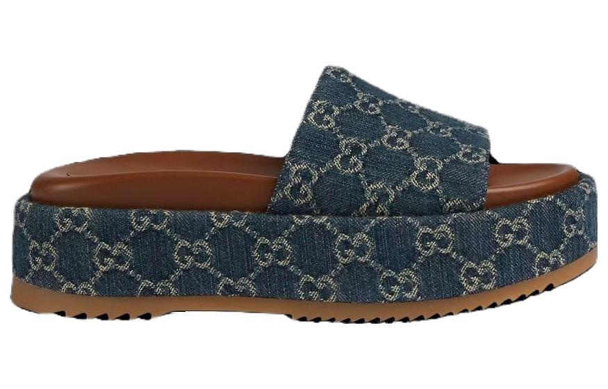 (WMNS) Gucci Angelina Platform 55 mm Sandal 'Jacquard Denim' 623212-2KQ00-4402 - 2